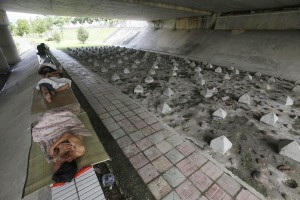162 300x200 Spikes Under Chinese Overpasses To Prevent Sleeping Homeless? 